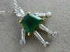 ESTATE 1.71CT DIAMOND & AAA EMERALD 14K TWO TONE GOLD 3D FLEXIBLE FEMALE PENDANT