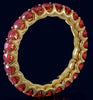 2.99CT AAA RUBY 14KT YELLOW GOLD 3D CLASSIC SHARED PRONG ETERNITY FUN LOVE RING