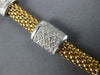 ESTATE .75CT DIAMOND 14K 2 TONE GOLD 3D SQUARE BY THE YARD MESH ITALIAN BRACELET