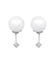 ESTATE .10CT DIAMOND & AAA SOUTH SEA PEARL 18KT WHITE GOLD FUN HANGING EARRINGS