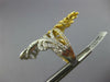 ESTATE EXTRA LARGE 2.13CT DIAMOND 18KT TWO TONE GOLD MULTI LEAF CRISS CROSS RING