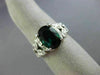 ESTATE LARGE 2.7CT DIAMOND & AAA GREEN TOURMALINE 14K WHITE GOLD ENGAGEMENT RING