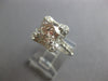 ESTATE LARGE 1.74CT DIAMOND 18K WHITE GOLD SOLITAIRE HALO SQUARE ENGAGEMENT RING