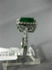 WIDE 1.92CT DIAMOND & AAA EMERALD 14KT WHITE GOLD FILIGREE HALO ENGAGEMENT RING