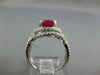 LARGE 4.08CT DIAMOND & AAA RUBY 14KT WHITE GOLD OVAL DOUBLE HALO INFINITY RING