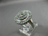 ESTATE LARGE 1.26CT DIAMOND 14KT WHITE GOLD 3D ETOILE OVAL DOUBLE HALO LOVE RING
