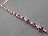 6.71CT DIAMOND & AAA RUBY 14KT WHITE GOLD OVAL ROUND & BAGUETTE TENNIS BRACELET