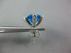 LARGE 10.1CT DIAMOND & AAA BLUE TOPAZ 14KT WHITE GOLD EMERALD CUT STUD EARRINGS