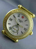 LARGE MICHELE CABER .58CT DIAMOND MOTHER OF PEARL STAINLESS STEEL CHEETAH WATCH