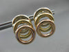 ESTATE LARGE 14K WHITE YELLOW & ROSE GOLD CIRCLE OF LIFE HANGING EARRINGS #22755