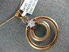 ESTATE LARGE .19CT DIAMOND 18KT ROSE GOLD FLOWER CIRCLE OF LIFE FLOATING PENDANT