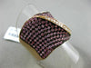 ESTATE LARGE 2.73CT DIAMOND & PINK SAPPHIRE 18KT 2 TONE GOLD MULTI ROW LEAF RING