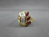 ANTIQUE WIDE 1.45CTW DIAMOND & AAA RUBY 14KT YELLOW COCKTAIL RING AMAZING #22075
