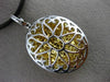 LARGE 2.66CT WHITE & INTENSE YELLOW DIAMOND 18K 2 TONE GOLD 3D DOME OVAL PENDANT
