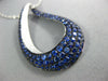 LARGE 1.40CT DIAMOND & AAA SAPPHIRE 18KT WHITE GOLD TEAR DROP LOVE KNOT PENDANT