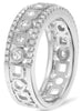 .65CT DIAMOND 14K WHITE GOLD ROUND & PRINCESS FILIGREE ETERNITY ANNIVERSARY RING