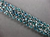 EXTRA LARGE 14.63CT DIAMOND & AAA BLUE TOURMALINE 18K WHITE GOLD TENNIS BRACELET