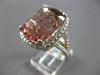 EXTRA LARGE 18.7CT DIAMOND & AAA PINK TOURMALINE 14KT WHITE GOLD ENGAGEMENT RING