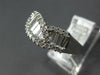 WIDE 1.88CT DIAMOND 18KT WHITE GOLD ROUND & BAGUETTE LEAF CRISS CROSS LOVE RING