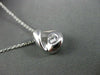 ESTATE .17CT SOLITAIRE DIAMOND 18K WHITE GOLD FLOATING PEAR SHAPE PENDANT #11848