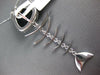 EXTRA LARGE 10.26CT DIAMOND AAA ONYX 14KT WHITE GOLD LUCKY FISH SKELETON PENDANT