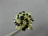 ESTATE WIDE 2.0CT DIAMOND & AAA SAPPHIRE 14KT YELLOW GOLD SWIRL FLOWER LOVE RING