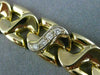 ANTIQUE WIDE .40CT DIAMOND 14KT WHITE & YELLOW GOLD SWIRL LINK BRACELET #18710