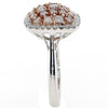 1.45CT WHITE & PINK DIAMOND 18KT WHITE & ROSE GOLD PRINCESS & ROUND SQUARE RING
