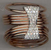 ESTATE .48CT DIAMOND 14KT WHITE & ROSE GOLD MULTI RING BOW SHAPE FLEXIBLE RING