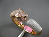 11.19CT MULTI COLOR DIAMOND & AAA EMERALD 18KT WHITE & ROSE GOLD BANGLE BRACELET