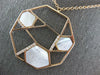 LARGE .25CT DIAMOND & AAA MOTHER OF PEARL 14KT ROSE GOLD 3D OCTAGON FUN NECKLACE
