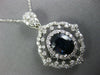 LARGE 4.7CT DIAMOND & AAA SAPPHIRE 14K WHITE GOLD OVAL FILIGREE FLOATING PENDANT