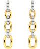 .20CT DIAMOND 14KT YELLOW GOLD ROUND GRADUATING SQUARE LINK FUN HANGING EARRINGS