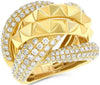 EXTRA LARGE 3.17CT DIAMOND 18K YELLOW GOLD 3D MULTI ROW LOVE KNOT SPIKY FUN RING