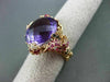 ANTIQUE EXTRA LARGE 12.14CT MULTI COLOR DIAMOND & GEMSTONES 18KT ROSE GOLD RING