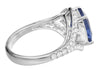 LARGE 6.18CT DIAMOND & AAA SAPPHIRE 18K WHITE GOLD 3D OVAL TRILLION & ROUND RING