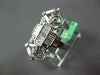 LARGE 1.45CT DIAMOND 18KT WHITE GOLD ROUND BAGUETTE DOUBLE ANCHOR ELONGATED RING