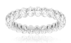 ESTATE 2.75CT DIAMOND 14K WHITE GOLD OVAL SHARED PRONG ETERNITY ANNIVERSARY RING
