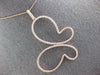 EXTRA LARGE 1.32CT DIAMOND 14KT ROSE GOLD 3D DOUBLE HEART BUTTERFLY LOVE PENDANT