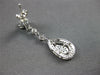 ESTATE .3CT DIAMOND 14KT WHITE GOLD 3D PAVE TEAR DROP FLOWER HANGING EARRINGS