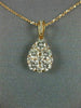ESTATE LARGE .97CT DIAMOND 18KT ROSE GOLD 3D CLUSTER TEAR DROP FLOATING PENDANT