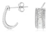 WIDE .51CT DIAMOND 14KT WHITE GOLD 3D BAGUETTE CLASSIC CHANNEL UMBRELLA EARRINGS