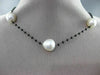 ESTATE LARGE & LONG 18KT WHITE GOLD 3D PEARL & BLACK SPINAL BY THE YARD NECKLACE