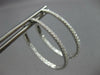 ESTATE LARGE 1.02CT DIAMOND 14K WHITE GOLD INSIDE OUT OVAL HOOP HANGING EARRINGS