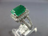 LARGE 4.46CT DIAMOND & AAA EMERALD 18KT WHITE GOLD EMERALD CUT ENGAGEMENT RING