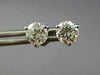 ESTATE LARGE 1.40CT DIAMOND 14K WHITE GOLD 3D 3 PRONG ROUND STUD EARRINGS #25970