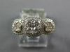 .63CT DIAMOND 18K WHITE GOLD CLUSTER SQUARE PAST PRESENT FUTURE ANNIVERSARY RING
