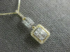 ESTATE .45CT DIAMOND 14K 2 TONE GOLD 3D ROUND & BAGUETTE CLUSTER JOURNEY PENDANT