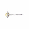 1.54CT WHITE & FANCY YELLOW DIAMOND 18K 2 TONE GOLD 3D CUSHION & ROUND HALO RING