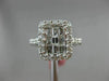 ESTATE LARGE 1.02CT ROUND & BAGUETTE DIAMOND 18KT WHITE GOLD 3D ENGAGEMENT RING